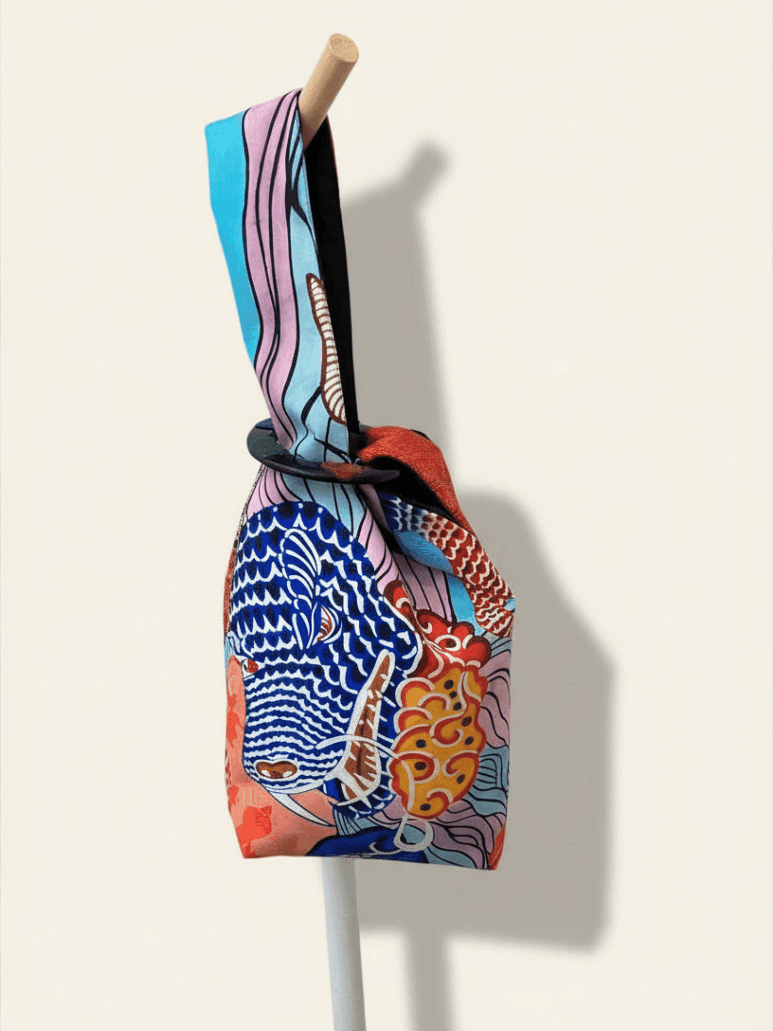 “Okinawan Dragon” Bingata & Lacquer Ring Bag