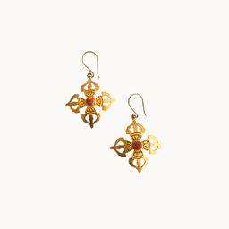 Vishwavajra ruby silver earrings by Dhuku: A Handmade Collective โ a Patan silver Kathmandu souvenir on Avendi