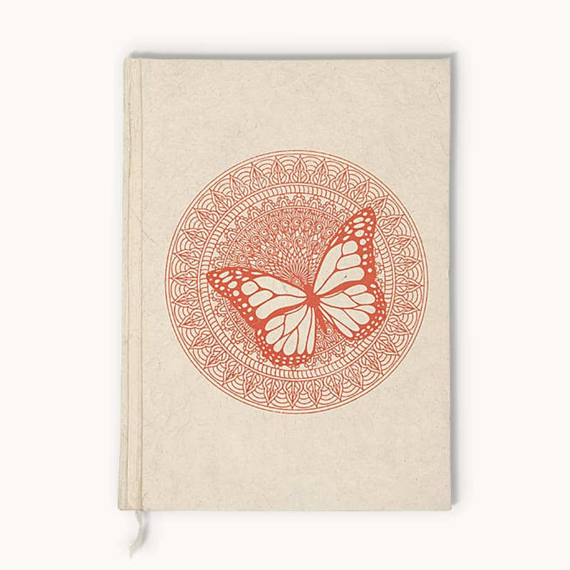 Jamarko Recycled Paper Butterfly Notebook (RED)