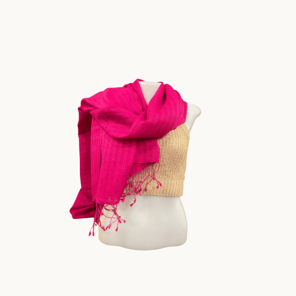 Fuchsia Stripped Pattern Pashmina Shawl