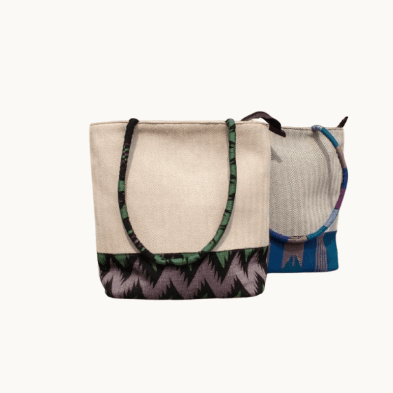 Hemp Bag with Dhaka pattern