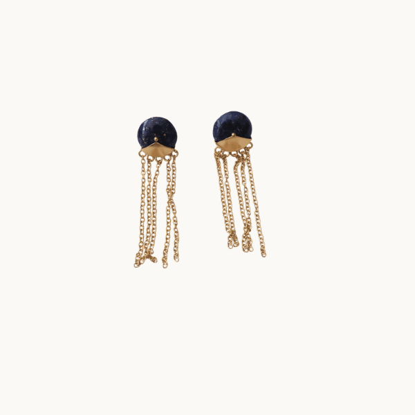 Lapis Chain Earrings