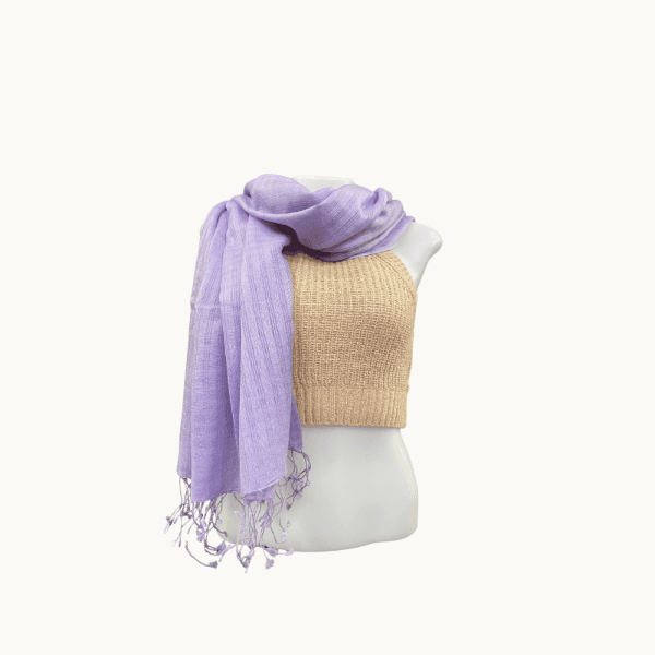 Light Purple Stripped Pattern Pashmina Shawl