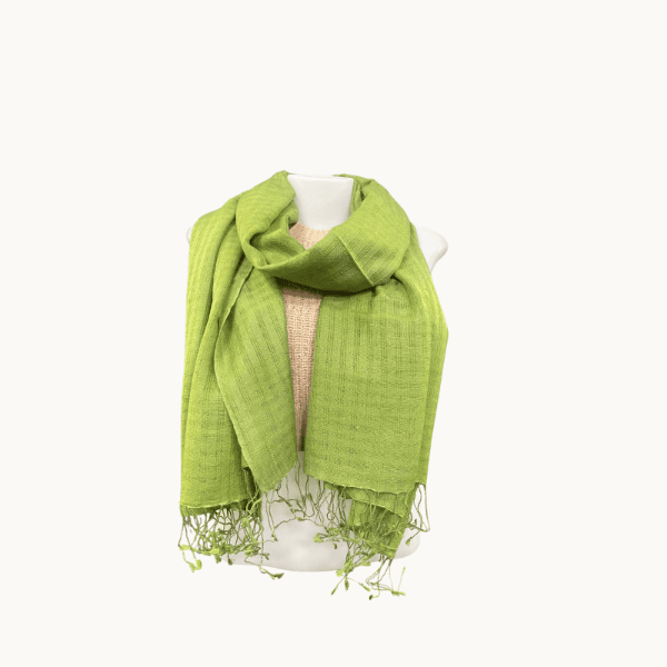Light Green Stripped Pattern Pashmina Shawl