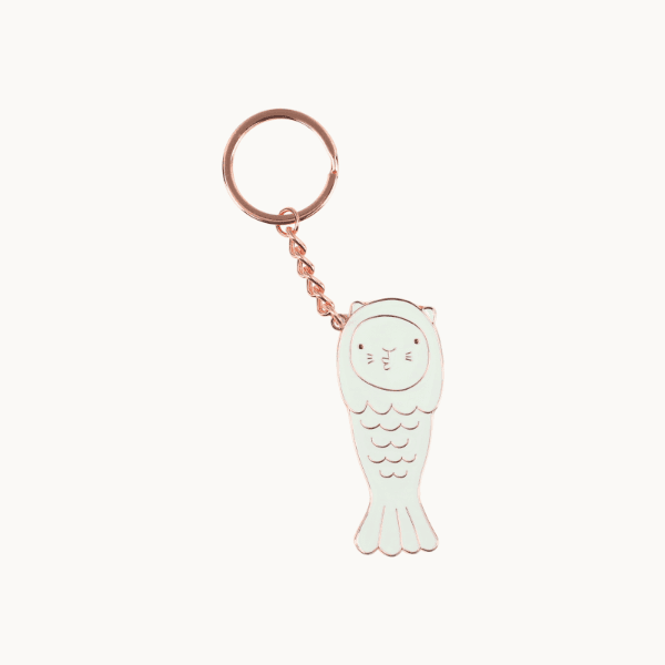 Merlion Chou Chou Keychain (Rose Gold Kissy)