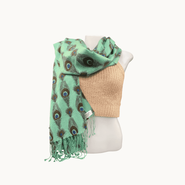 Peacock Whisper Printed Pashmina Shawl