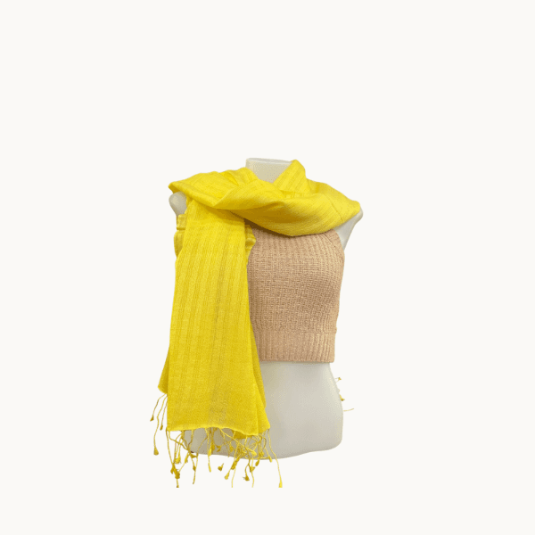 Yellow Stripped Pattern Pashmina Shawl