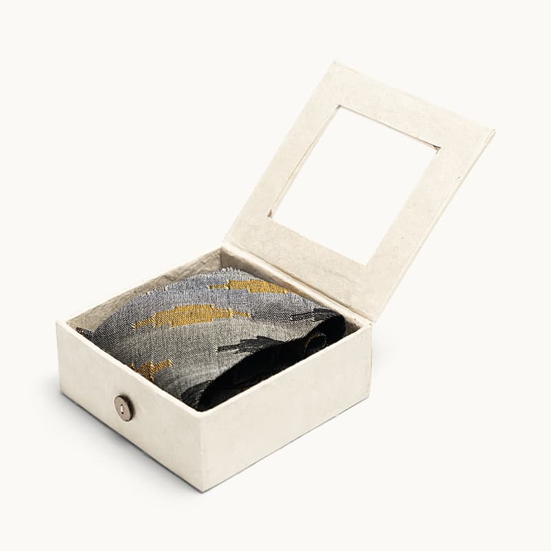 Dhaka Tie (Grey & Gold)